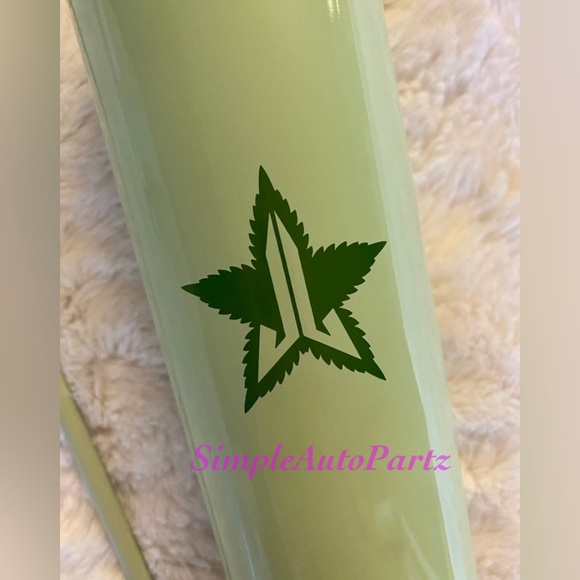 JEFFREE STAR COSMETICS MINT GREEN LEAF 420 CUP TUMBLER W/ STRAW HTF RARE NEW - Picture 5 of 6